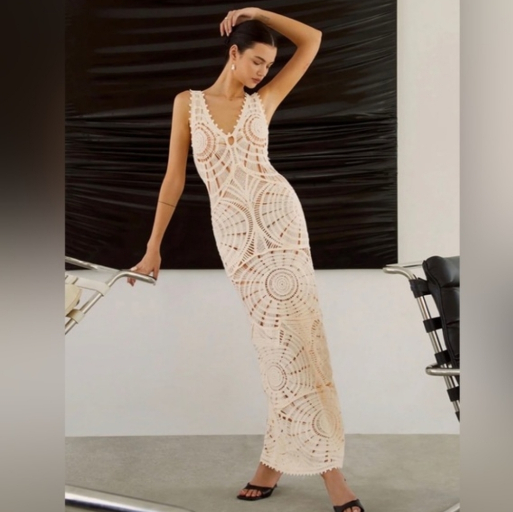 Commense Crochet Maxi-Dress/Cover Up New With Tags - Picture 5 of 16